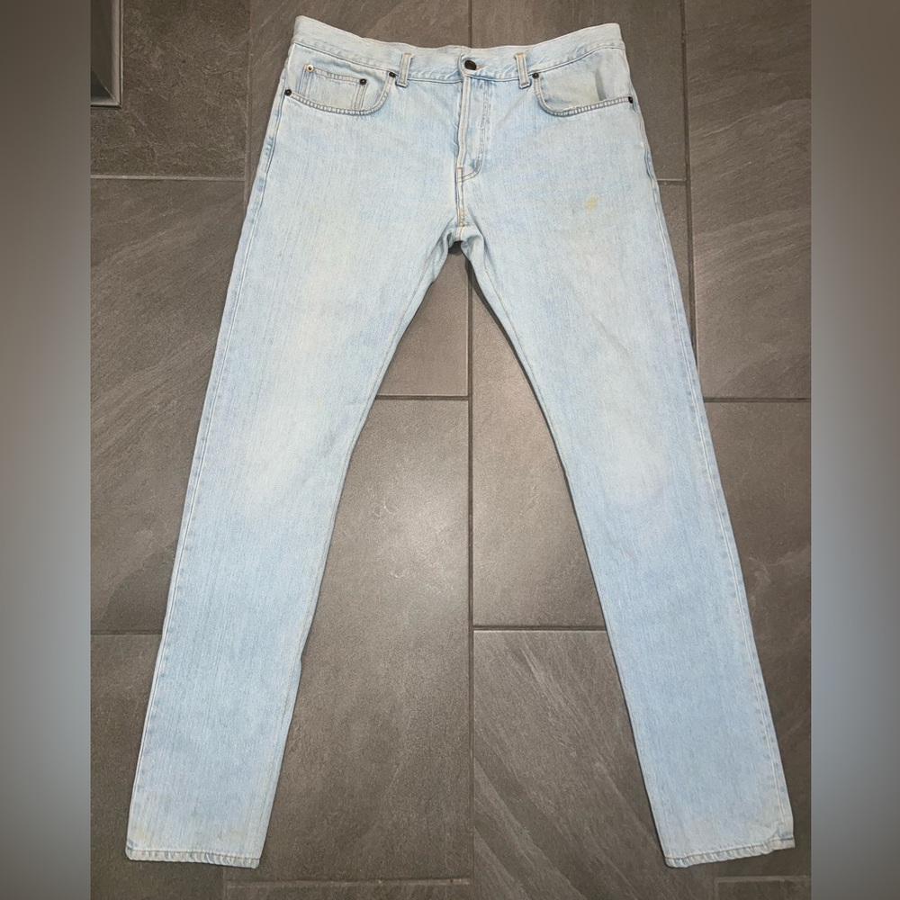 Mens Vintage Saint Laurent ‘Light Blue Wash’ Jeans Size 36